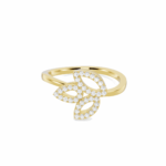 Dainty Leaf Petal Diamond Ring