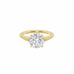 Twisted Rope Style Solitaire Diamond Ring