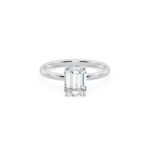 Classic Emerald Cut Solitaire Diamond Ring in White or Yellow Gold