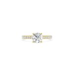 Elegant Hidden Halo Solitaire Ring with Channel Set Lab Grown Diamonds