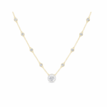 Round Halo Station Necklace