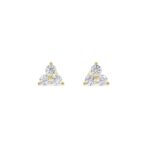 Three Stone Diamond Stud