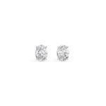 Oval Cut Solitaire Diamond Stud