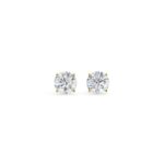 Round Cut Solitaire Diamond Stud