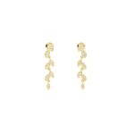 Leafy Pave Diamond Drop Earrings