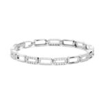 Chain Link Lab Grown Diamond Bracelet in Sterling Silver