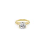 Cushion Solitaire Double Twisted Engagement Ring