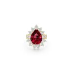 Elongated Pear Shape Diamond Cocktail Ring