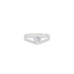 Round Cut Diamond Solitaire Ring in Split Band