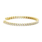 Marquise-Shaped Diamond Bezel Tennis Bracelet