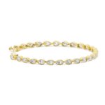 Pear-Shaped Diamond Bezel Tennis Bracelet