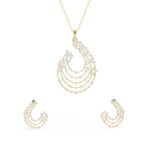 Celestial Cascade Diamond Pendant Necklace Set
