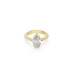 Vintage-Inspired 2.05ct Pear Diamond Ring in White, Yellow, or Rose Gold