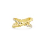 Golden Vine Crossover Ring