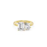 Emerald & Pear Toi Et Moi Diamond Ring