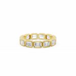 Horizontal Emerald Diamond Eternity Band