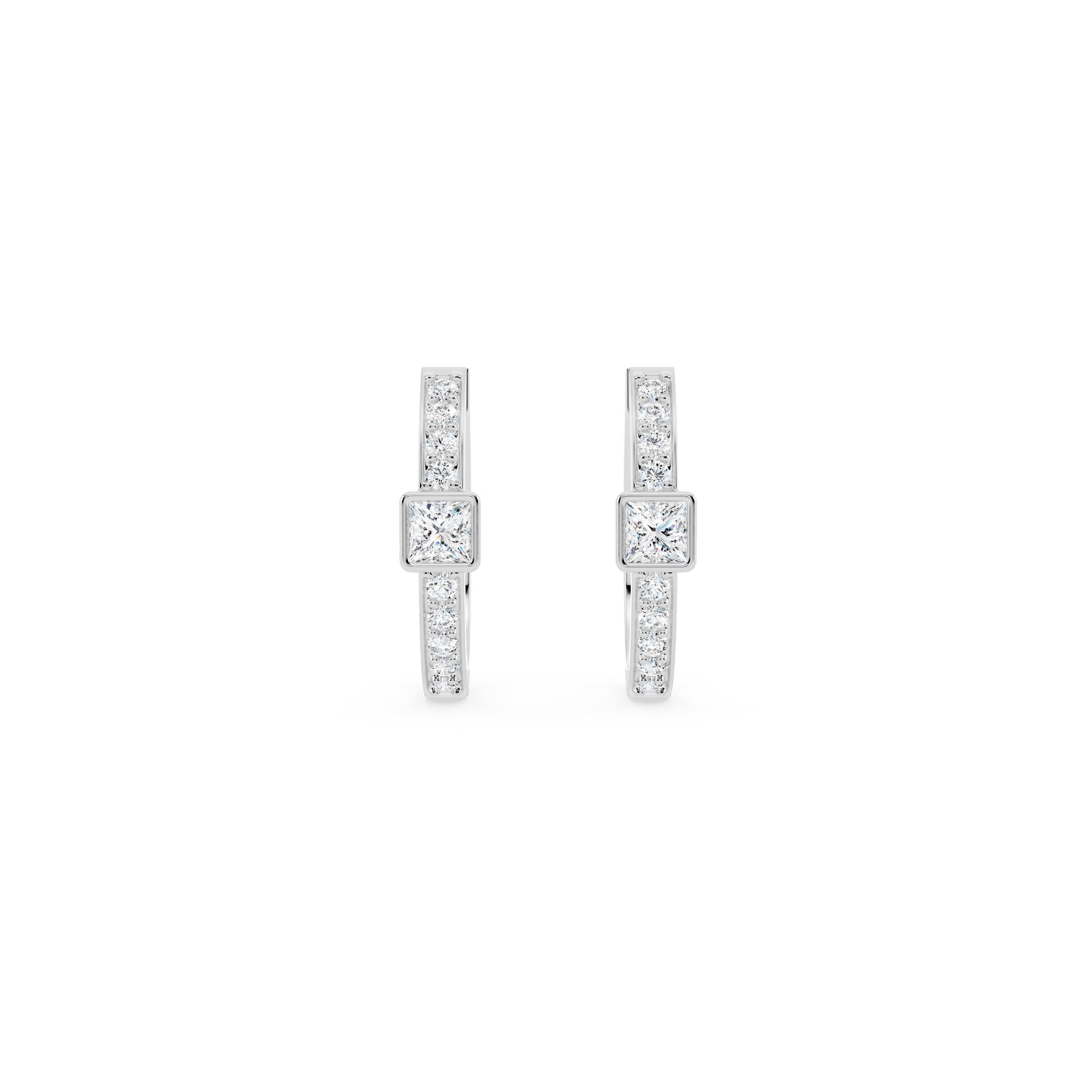 Carmine Diamond Hoops
