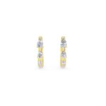 Trio Pear Drop Lab Grown Diamond Huggies in Gold - 0.60 Carats
