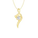 Graceful Curve Round Diamond Pendant