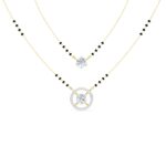 Double layered Round Solitaire Diamond Mangalsutra