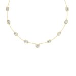 Lab Grown Diamond Multi-Shape Bezel Set Station Necklace for Elegant Style