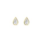 Bezel Set Pear Solitaire Diamond Stud