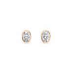 Bezel Set Oval Diamond Solitaire Stud