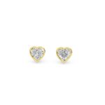 Bezel Set Heart Diamond Solitaire Stud