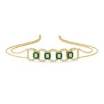Timeless Elegance Lab Grown Diamond Emerald Chain Bracelet