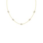 Sustainable Lab Grown Marquise Diamond Station Necklace - Elegant Shine