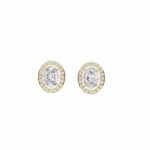 Oval Diamond Halo Stud Earrings