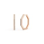 Hexagon Diamond Huggie Earrings