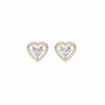 Lab Grown Heart Diamond Halo Stud Earrings - 2.45ct Luxury Sparkle