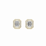 Emerald Diamond Halo Stud Earrings