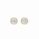 Cushion Diamond Halo Stud Earrings