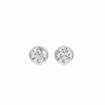 Round Diamond Bezel Setting Studs Earring