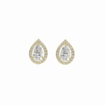 Pear Diamond Halo Stud Earrings
