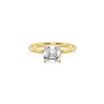 Classic Asscher Solitaire Diamond Ring with Claw Prongs