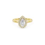 Lab Grown Pear Diamond Halo Ring - Versatile & Stylish Elegance