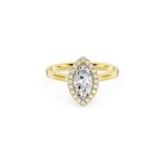 Lab Grown Marquise Diamond Halo Ring - Stylish & Versatile Design