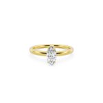 Elegant Marquise Solitaire Diamond Ring in White, Yellow, or Rose Gold
