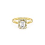 Versatile Emerald Diamond Halo Stylish Ring 18kt & 14kt Gold
