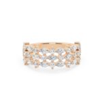 Marquise & Round Diamond Three Row Eternity Band 14kt & 18kt Gold