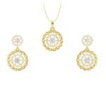 Swirl Patten Pendant Set 18kt & 14kt Gold