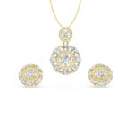 Charming Floral Diamond Pendant Set 14kt & 18kt Gold