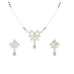 Divine Petal Diamond Mangalsutra With Earring 18kt Gold