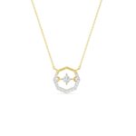 Dancing Princess Diamond Halo Solitaire Pendant 18kt & 14kt Gold