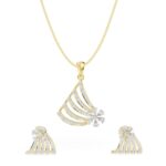 Enchanting Floral Pendant With Earrings 18kt &14 kt Gold