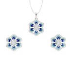 Lavaniya Enamel Pendant Set 14kt & 18kt Gold