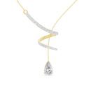 Spiral Pear Drop Diamond Pendant 14kt & 18kt Gold